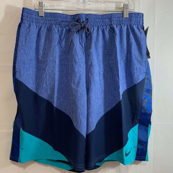 Nike Mens NWT Logo Tape Vortex 9" Swimsuit Trunks in Game Royal Size L or XL - Picture 1 of 6